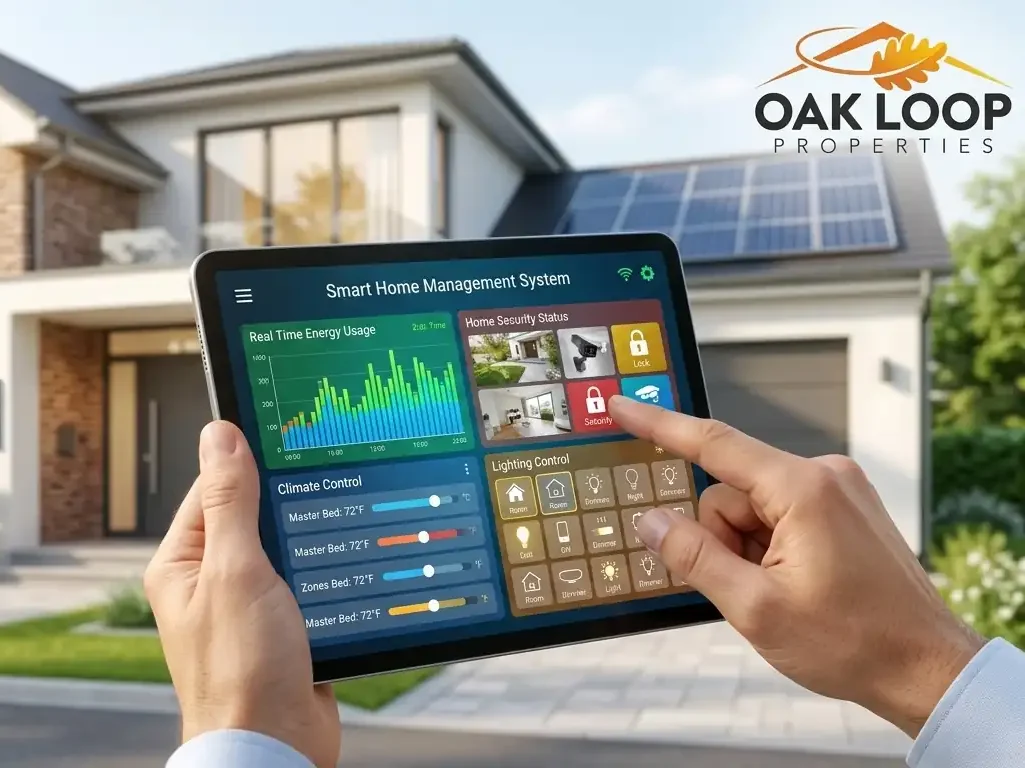 Modern real estate trends and smart home technology in Pearland managed by Oak Loop Properties.
